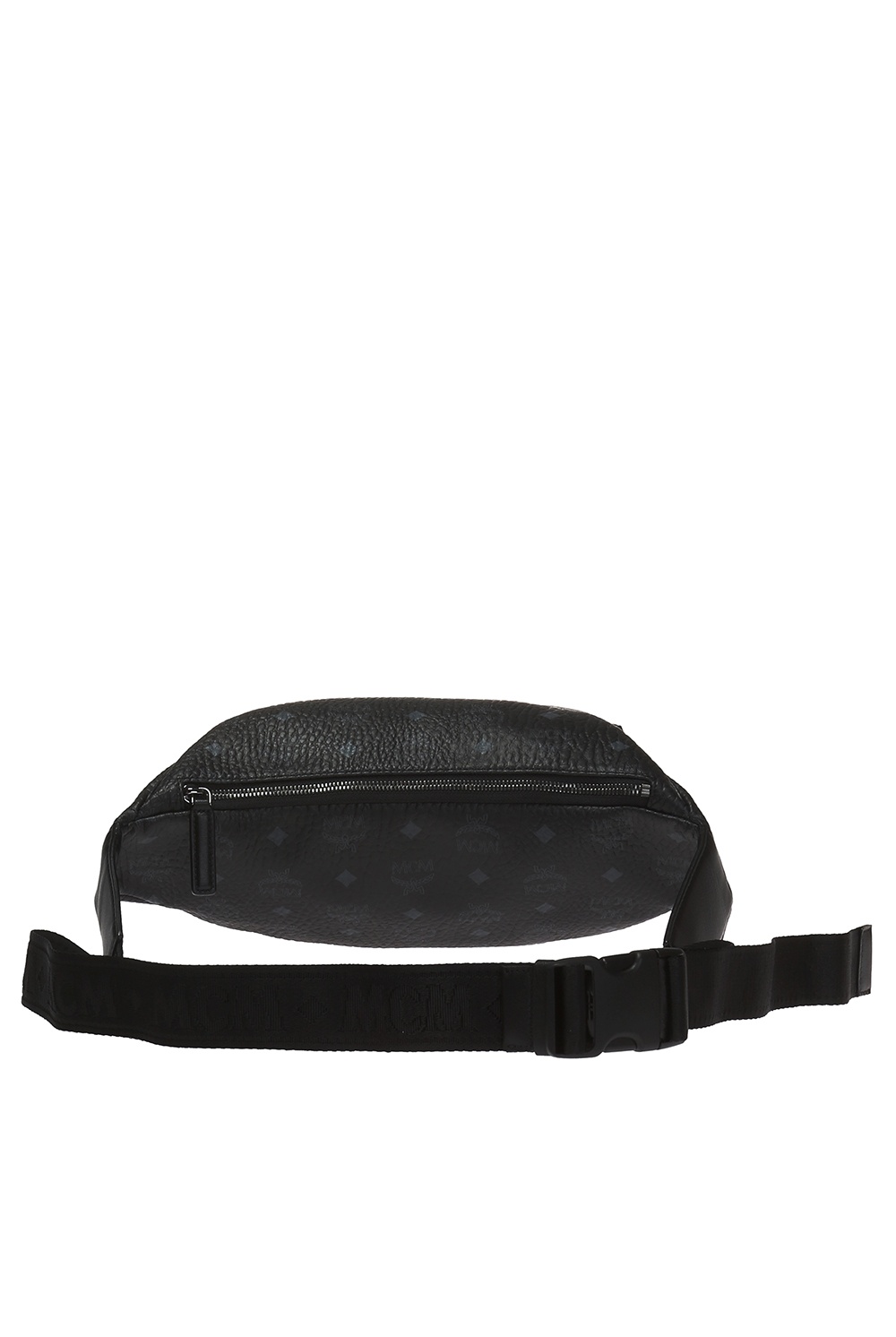 Black Patterned waist bag with a decorative STARK element MCM